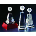 9" Golf Optical Crystal Award w/ Square Base
